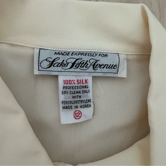 SOLD VTG Saks Fifth Avenue Silk Blouse NWT - Picture 4 of 9